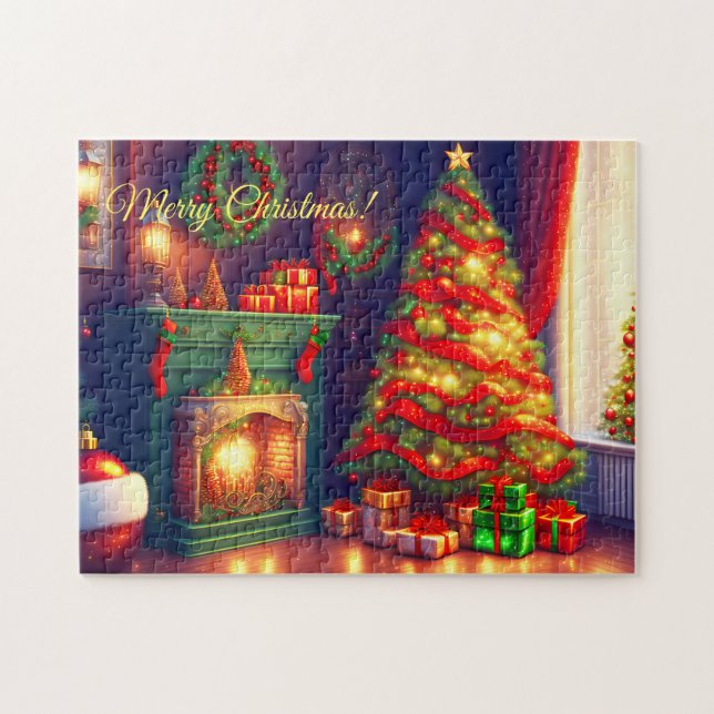 Traditionally Vintage style Christmas tree  Jigsaw Puzzle (Horizontal)