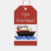 Traditioneel rood Sinterklaas Cadeaulabel