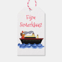 Traditioneel wit Sinterklaas Cadeaulabel