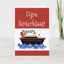 Traditionele rode Sinterklaas Wenskaart 5 December