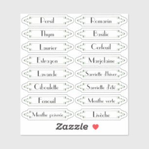 Traditionelle Jardin Français herbes etiquettes