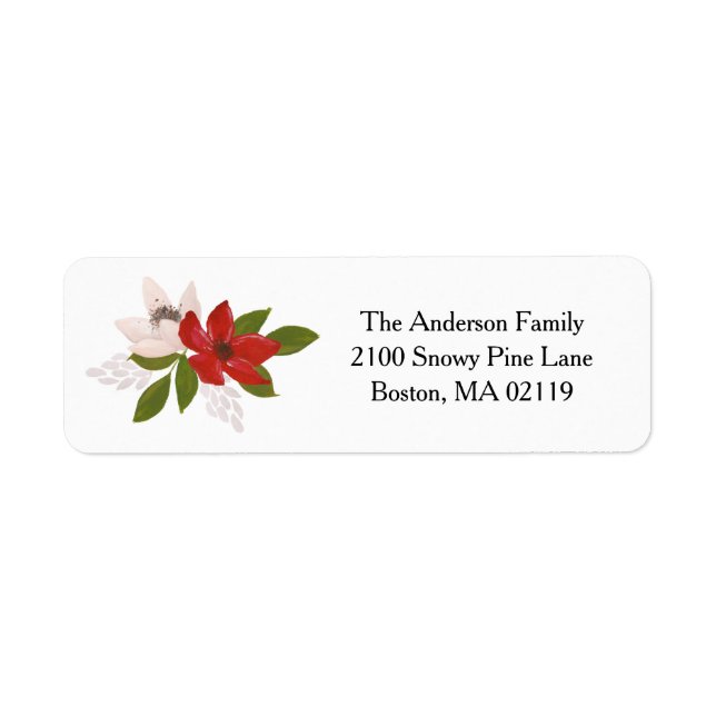 Traditions Holiday Floral Return Address Labels (Front)