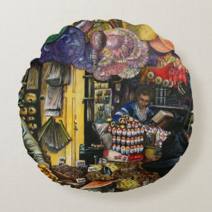 Traditions of Ancient Commerce, Jerusalem Round Cushion