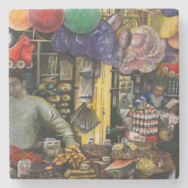 Traditions of Ancient Commerce, Jerusalem Stone Coaster (Front)