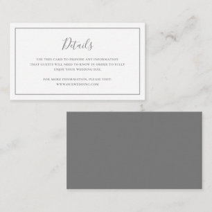 Traditonal Grey Elegant Wedding Enclosure Card