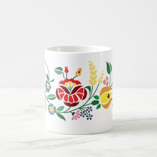 Traditonal Hungarian Embroidery design Coffee Mug (Center)