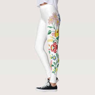 Traditonal Hungarian Embroidery design Leggings