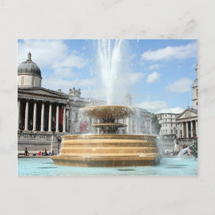 Trafalgar Square fountain London Postcard