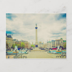 Trafalgar Square in London vintage Postcard