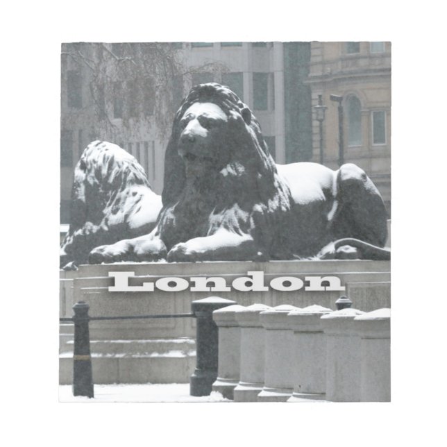 Trafalgar Square London - Snow Notepad (Front)