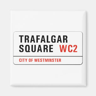 Trafalgar Square, London Street Sign Magnet