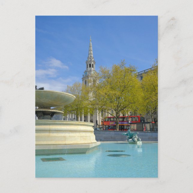 Trafalgar Square, London UK Postcard (Front)