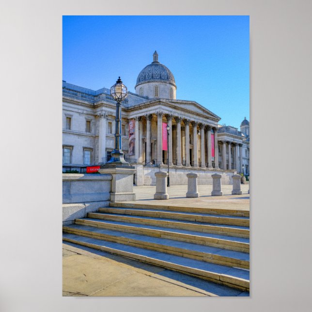 Trafalgar Square, London UK Postcard Poster (Front)
