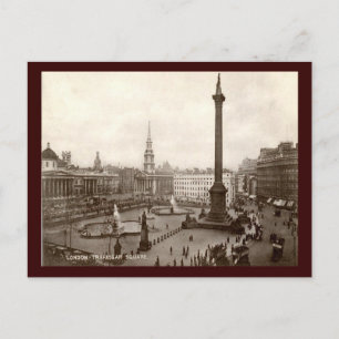 Trafalgar Square, London Vintage Postcard