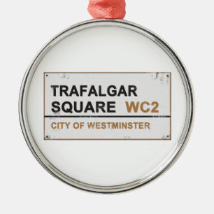 Trafalgar Square London - Vintage sign Metal Tree Decoration