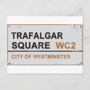 Trafalgar Square London - Vintage sign Postcard