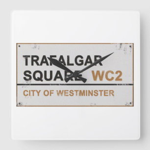 Trafalgar Square London - Vintage sign Wall Clock