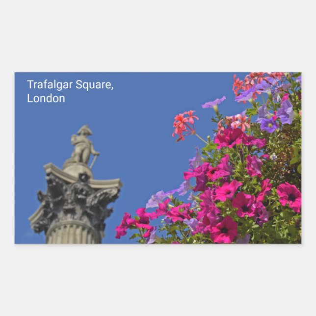 Trafalgar Square Nelson's Column, London UK Rectangular Sticker (Front)