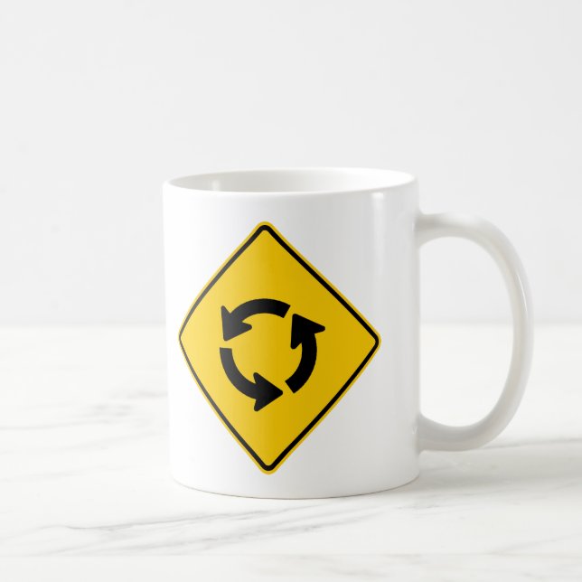 Traffic Circle Highway Sign Coffee Mug (Right)