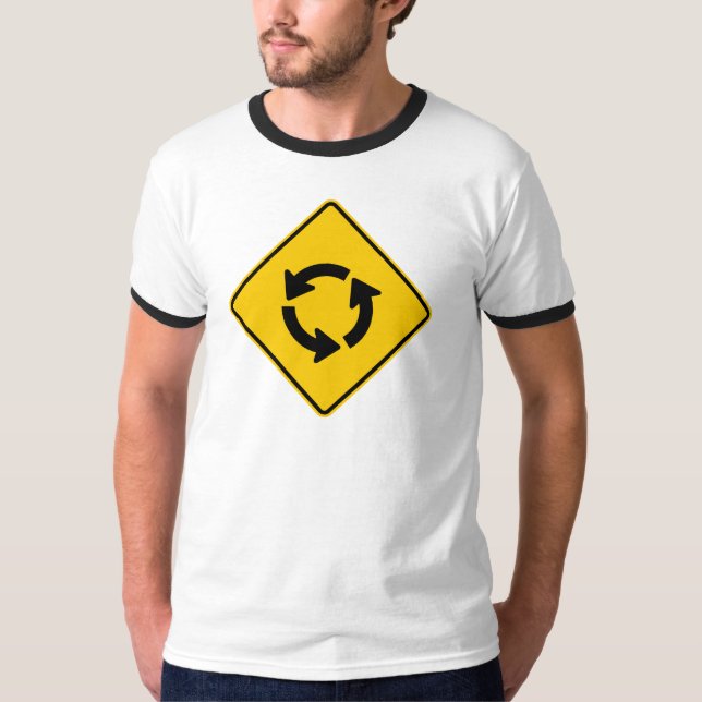 Traffic Circle Highway Sign T-Shirt (Front)