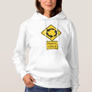 Traffic Circle Road Sign Yellow Diamond Hoodie