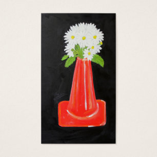 Traffic Cone and Flowers