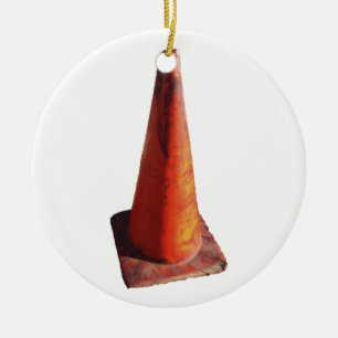 Traffic Cone Ceramic Tree Decoration