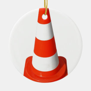 Traffic cone ceramic tree decoration