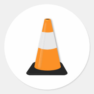Traffic Cone Classic Round Sticker