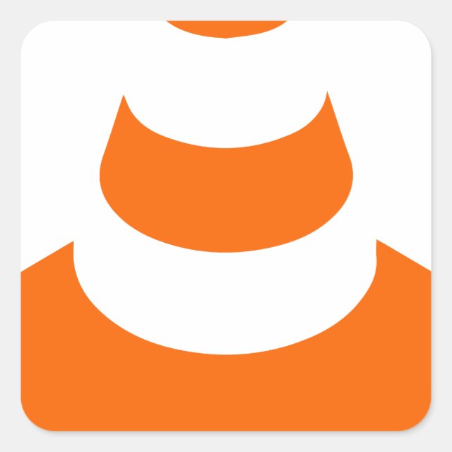 Traffic cone safety pylon Whitch hat marker Square Sticker (Front)