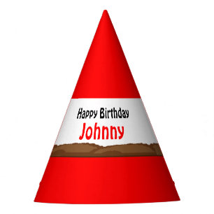 Traffic Cone Truck & Digger Birthday Party Hat