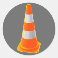 Traffic Cone with Grey Stripes