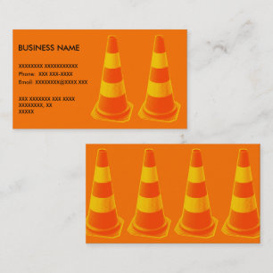 Traffic Cone with Yellow Stripes Business Card