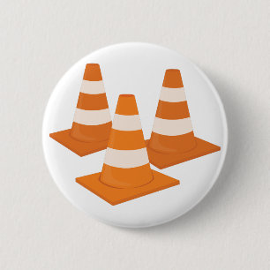 Traffic Cones 6 Cm Round Badge