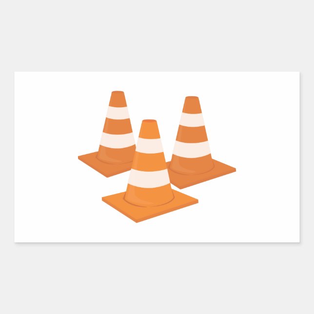 Traffic Cones Rectangular Sticker (Front)