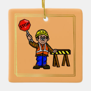 Traffic Control Road Work Christmas Ornament
