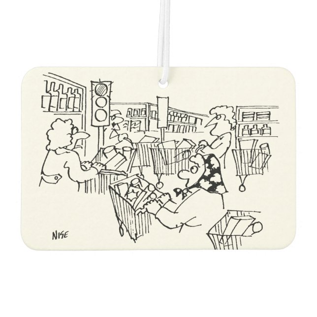 Traffic Control Traffic Lights in a Supermarket Car Air Freshener (Back)