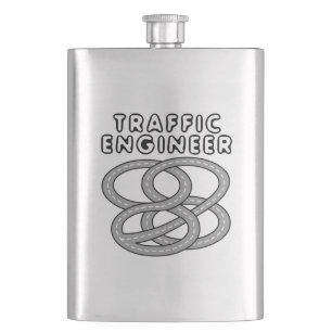 Traffic Engineer Highway Interchange Hip Flask