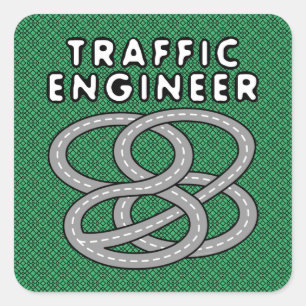 Traffic Engineer Highway Interchange  Square Sticker
