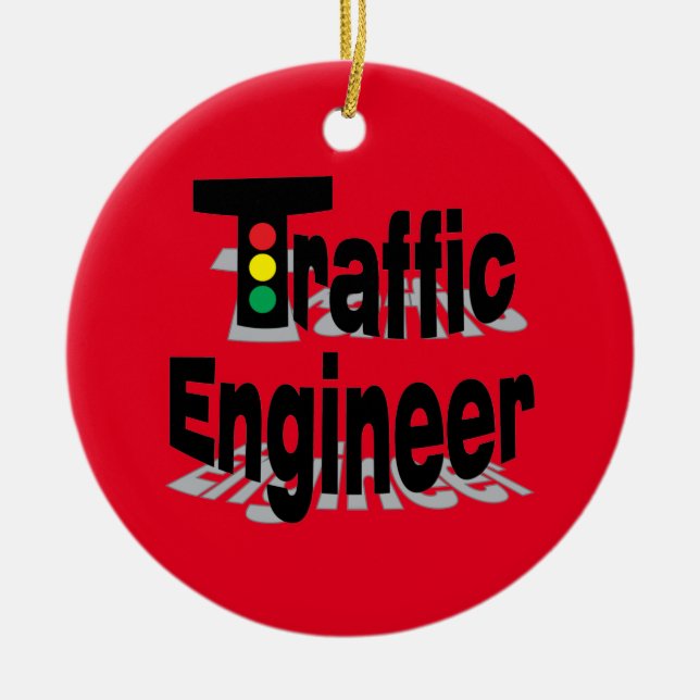 Traffic Engineer Lights Ceramic Tree Decoration (Front)