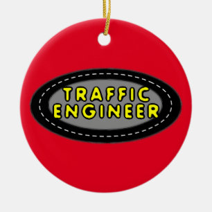 Traffic Engineer Oval Ceramic Tree Decoration