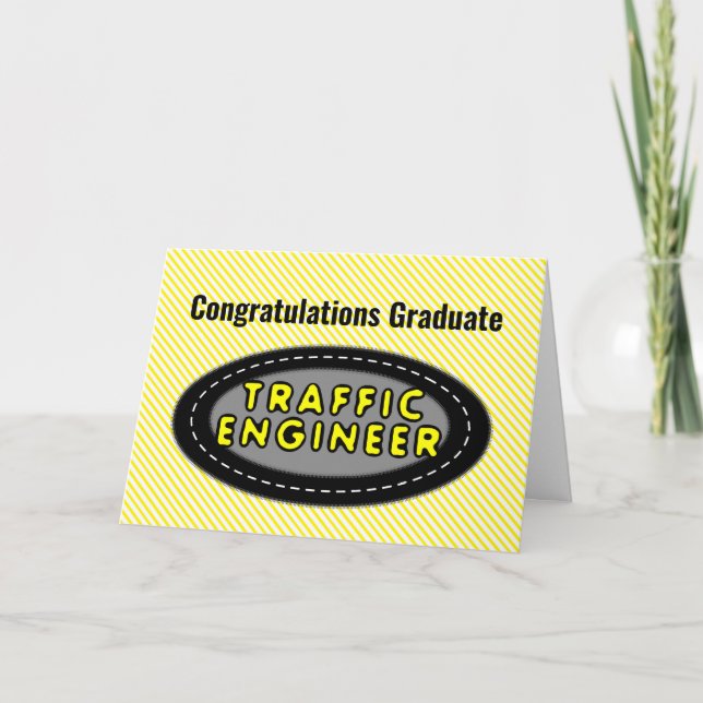 Traffic Engineer Oval Graduation card (Front)