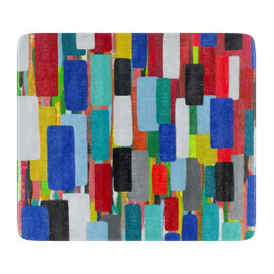 Traffic Jam 6 x 7 Deco Glass Cutting Board