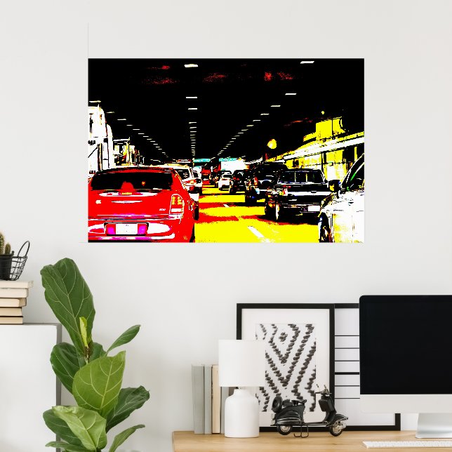 Traffic Jam in a Tunnel Photographic Poster Art (Home Office)