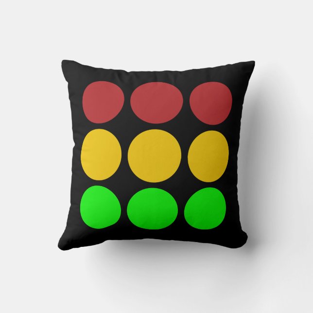 Traffic Light Ahead Caution Road Sign Pattern  Cushion (Back)