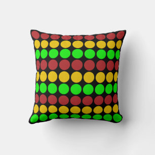 Traffic Light Ahead Caution Road Sign Pattern Cushion