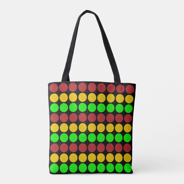Traffic Light Ahead Caution Road Sign Pattern  Tote Bag (Back)
