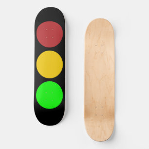 Traffic Light Ahead Caution Sign Skateboard