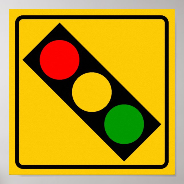 Traffic Light Ahead Highway Sign (Front)