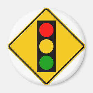 Traffic Light Ahead Highway Sign Magnet